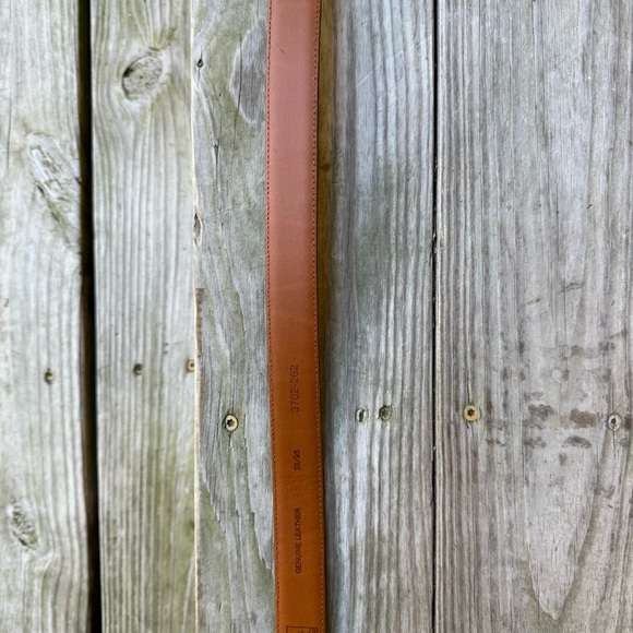 Jos A Bank Leather Belt Brown Marble Dress Business Suit 38 Brass Tone Buckle - Picture 6 of 16